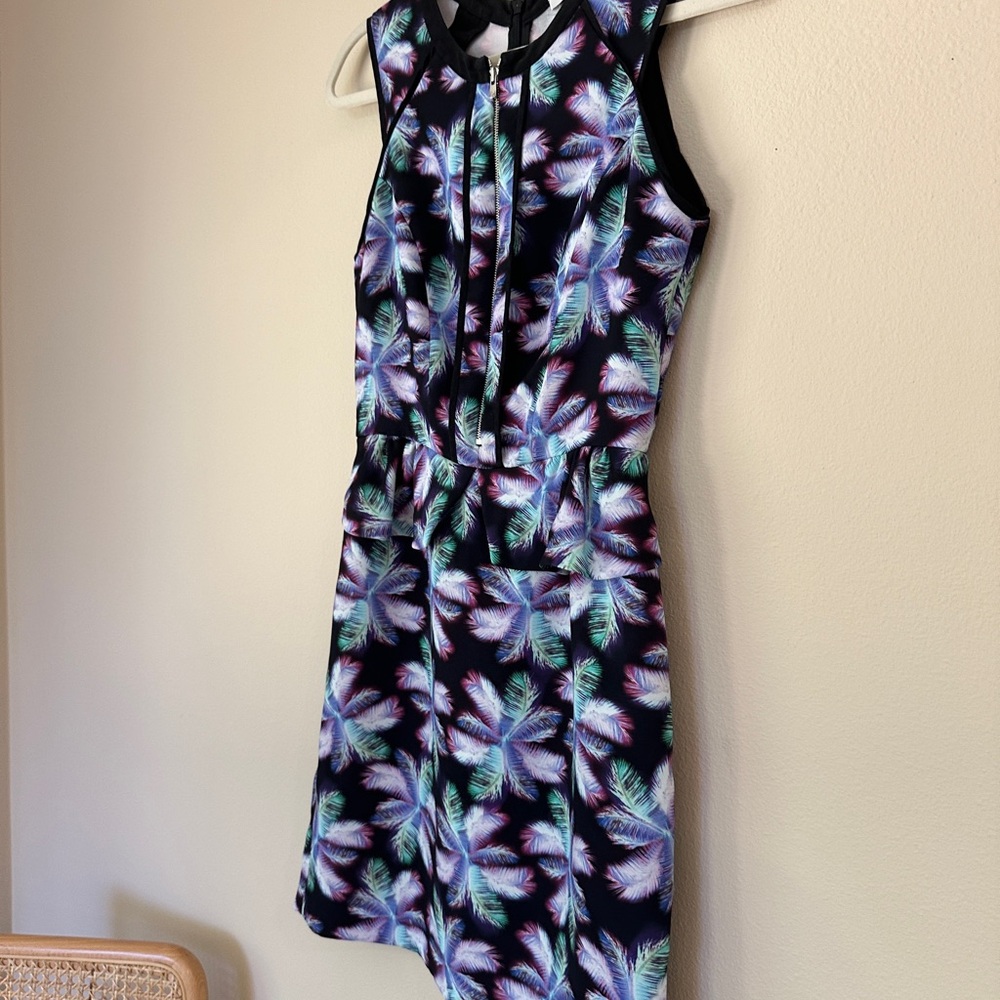 Sandro purple and black vacay mood dress